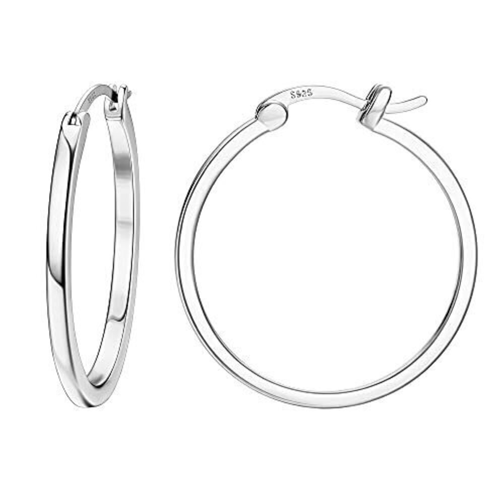 4103 18K Gold Plated Hoop Earrings - 925 Sterling Silver Hoop Earrings